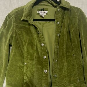 Thrifted A.M.I green velour/denim jacket